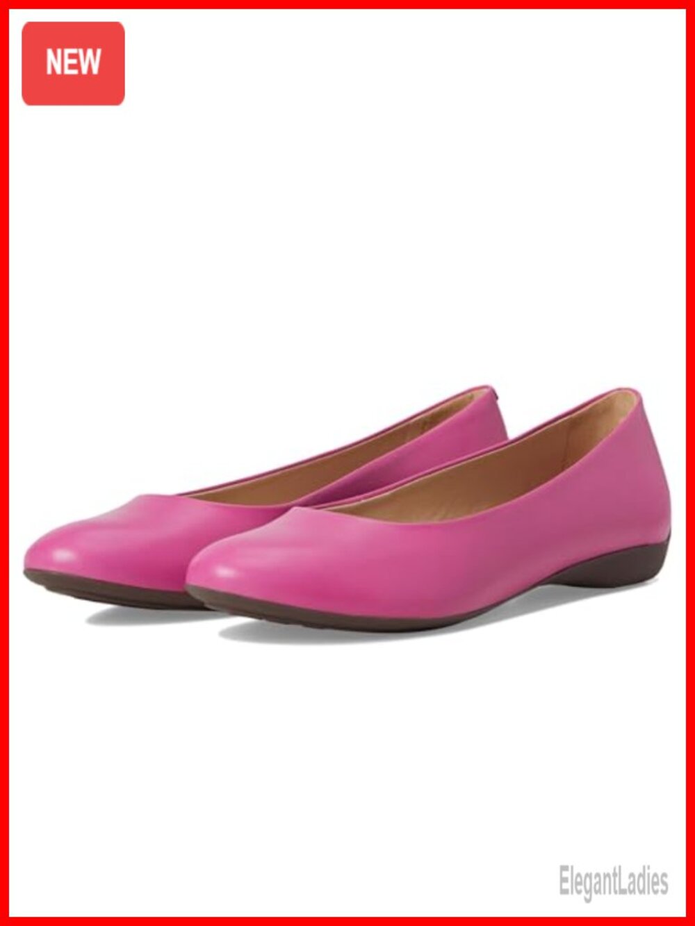 Genuine Napa Calf Leather Slip On Ballet Flats